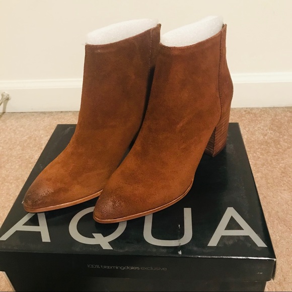 NWB✨AQUA|Women's Dante Pointed Toe Leather Booties - Picture 2 of 8